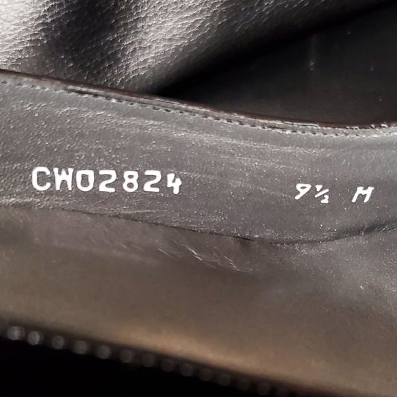 STUART WEITZMAN Belmont Peep-Toe Wedge Heel Black Patent Leather Size 9.5 - Picture 8 of 9